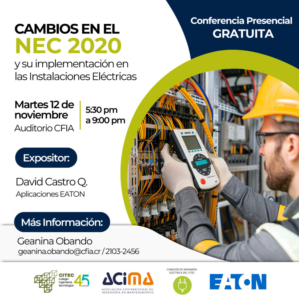 Conferencia Cambios en el NEC 2020 y su implementación en las Instalaciones Eléctricas